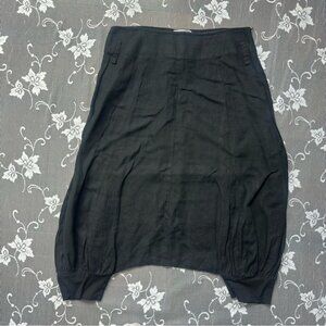 Sarah Pacini Linen Sarouel Harem Crop Pant in Black Sz 2 ( US Med 8/10)